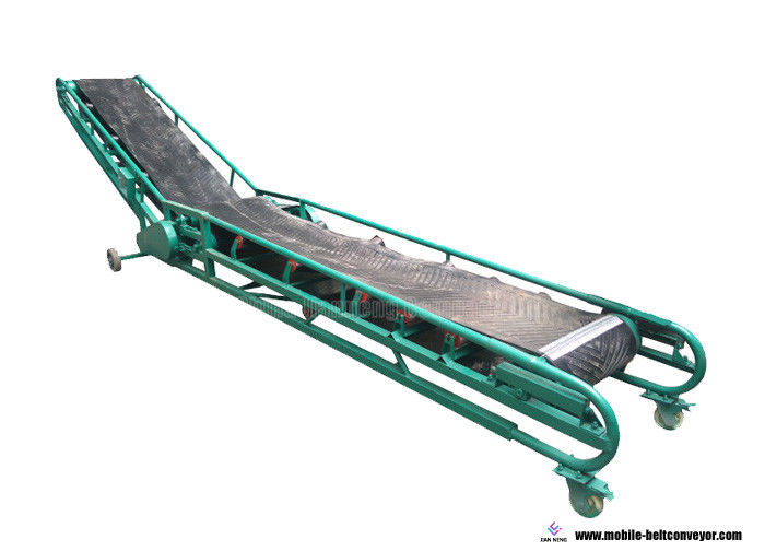 Tugas Berat Memuat Belt Conveyor, Sabuk Conveyor Portabel Hijau Untuk Tangga