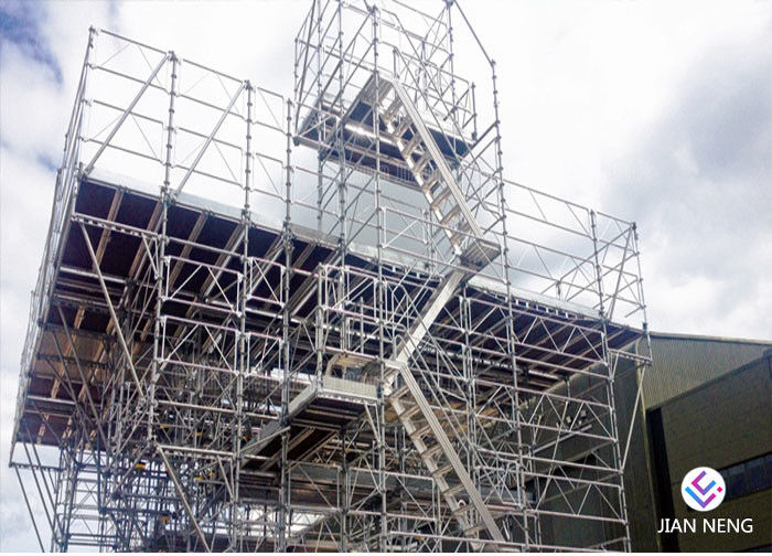 2.5 * 1.2 * 3m Tebal Anti Slip Stairway Access Tower Untuk Konstruksi Ketinggian Tinggi