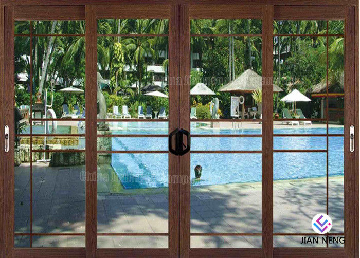 Pintu Aluminium Gaya Australia Casement, Pintu Aluminium Sliding Patio Dengan Kaca Buram Tempered
