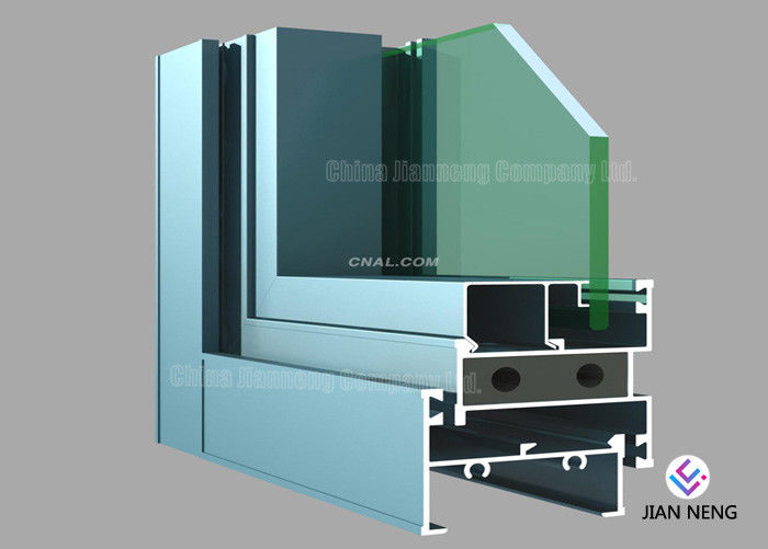 6063 Series Aluminium Sliding Door Profiles, Mill Finish Aluminium Glass Profile Untuk Swing Door