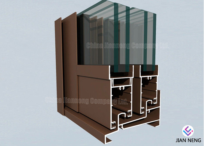 Powder Spray Coated Aluminium Door Profile Bagian Disesuaikan Pilihan Multicolor